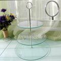 high quality of tempered glass cake stand/ cake plate